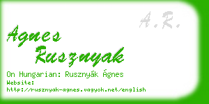 agnes rusznyak business card
