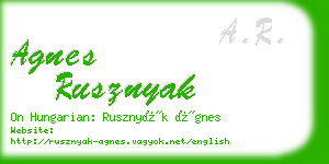agnes rusznyak business card